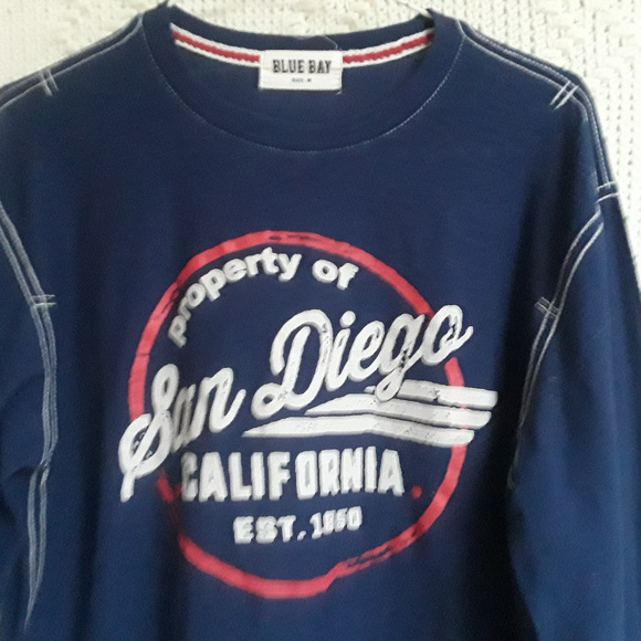 San Diego navy blue graphic long-sleeved t-shirt M T-362 - Picture 5 of 5